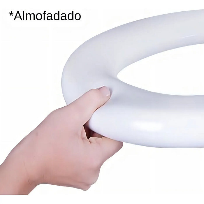 Assento Sanitário Almofadado Convencional Cinza Claro Herc