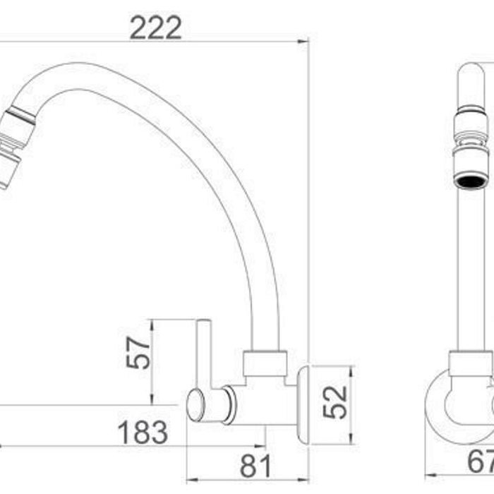 Torneira Para Cozinha de Parede Bica Móvel Loren Fit Lorenzetti 1168 C31