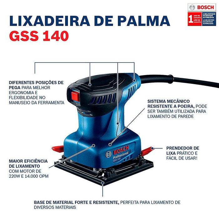 Lixadeira Orbital Palma GSS 140-A 220V