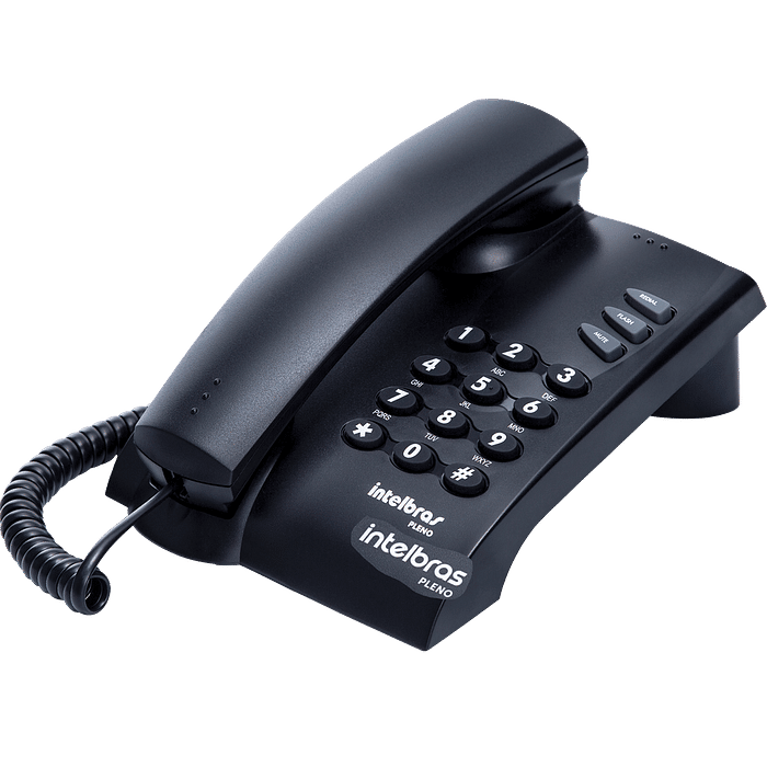 Aparelho Telefone Pleno Com Fio Preto