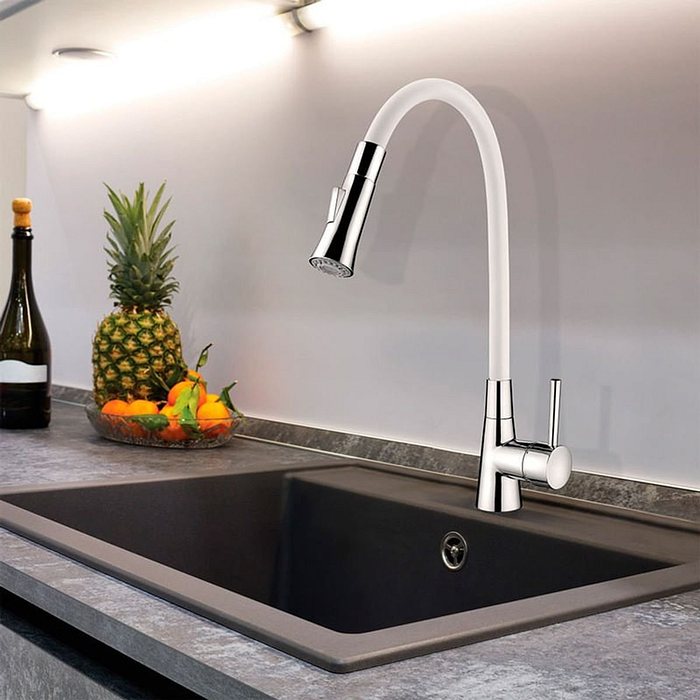 Misturador Monocomando De Mesa Bica Flex Branco/Cromado Lorenzetti 2257 W27