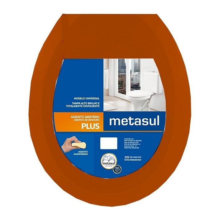 Assento Sanitário Almofadado Plus Caramelo Oval