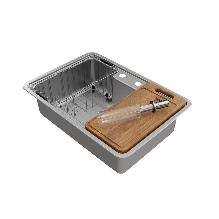 Cuba de Sobrepor/Embutir Massima Aço Inox 64x44x20cm Com Acessórios Docol