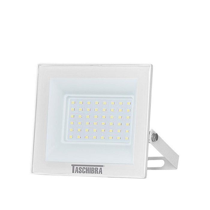 Refletor TR Led 50W Branco Com Luz Verde