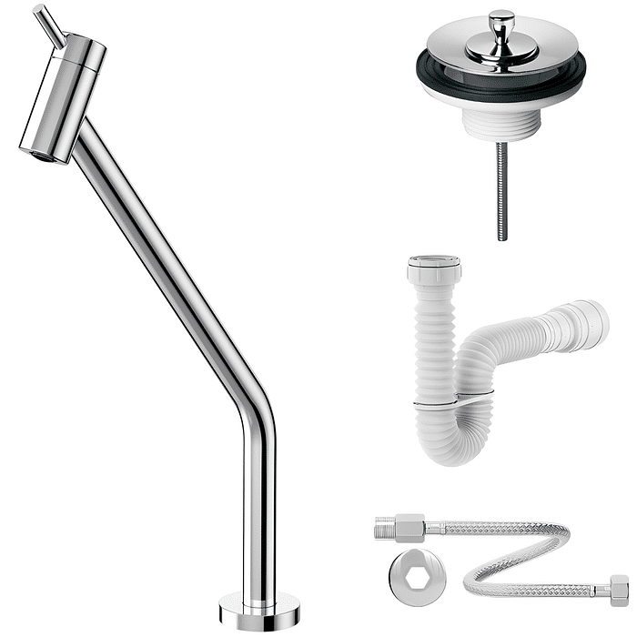 Torneira Loggica Bica Alta Docol Com Válvula de Saída Sifão e Engate Flexível