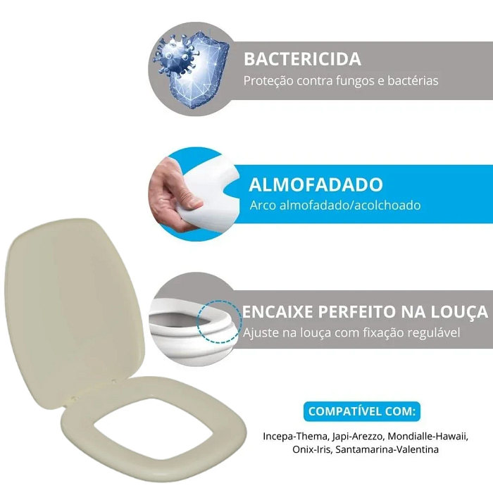 Kit Vaso Sanitário Thema Bege com Caixa Acoplada Incepa