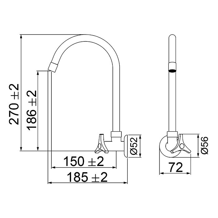 Torneira Para Cozinha de Parede Bica Móvel Loren Way Lorenzetti 1168 C30