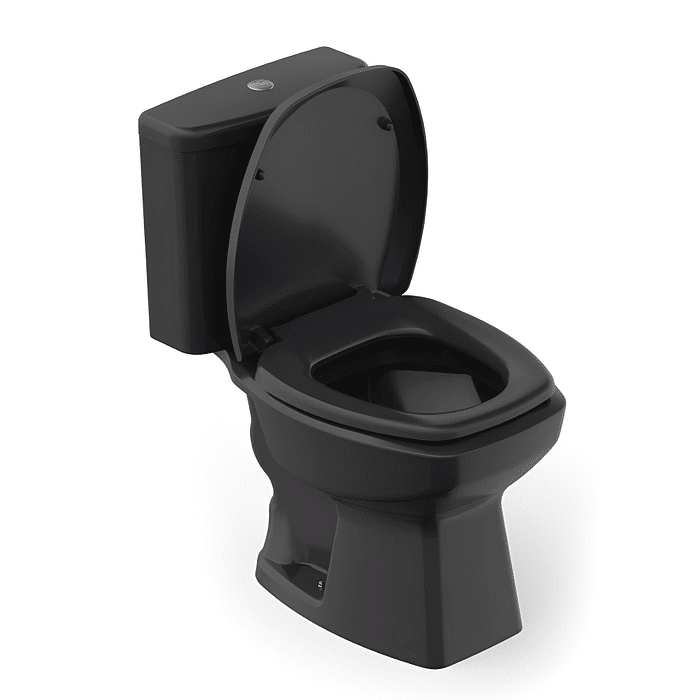 Kit Completo Vaso Sanitário Thema Preto Com Caixa Acoplada Incepa