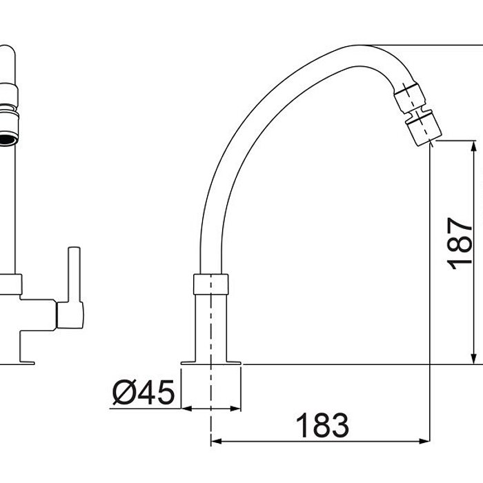 Torneira Para Cozinha Bica Móvel Loren Fit Slim Lorenzetti 1167 C31