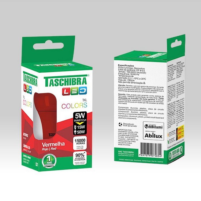 Lâmpada Led Vermelha 5W TKL Colors