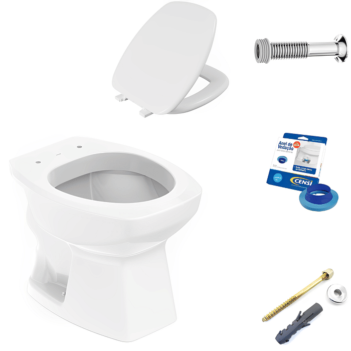 Kit Completo Vaso Sanitário Convencional Thema Branco Incepa