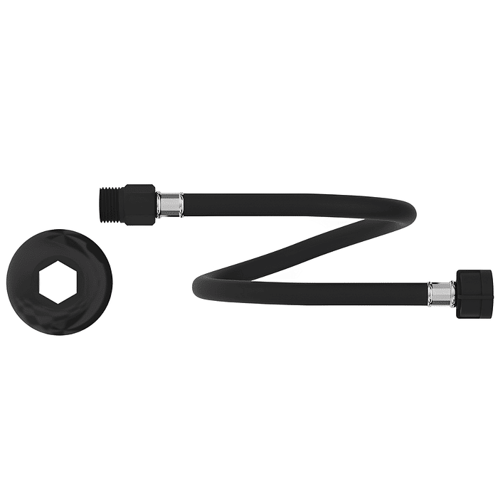 Engate  Flexível Plastico Preto De 1/2 Com 40cm Censi