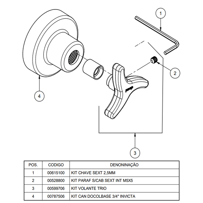 Acabamento Para Registro Base Docol 1/2" à 1" Nova Trio