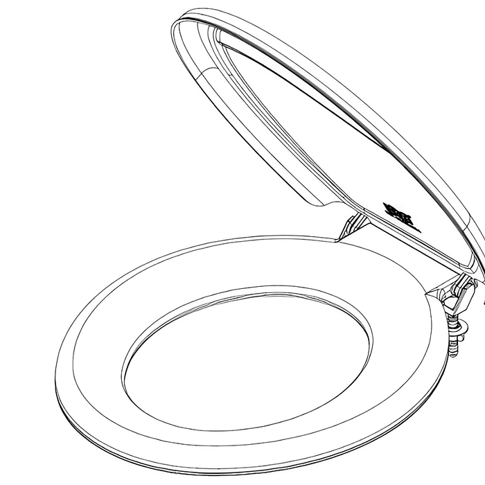 Assento Sanitário Almofadado Convenional Preto Herc