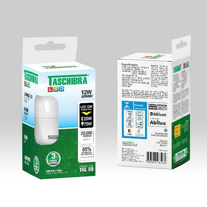 Lâmpada Led 12W TKL80 6500K Taschibra