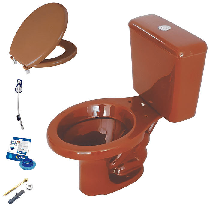 Kit Completo Vaso Sanitário Parati Com Caixa Acoplada Caramelo / Marrom Logasa