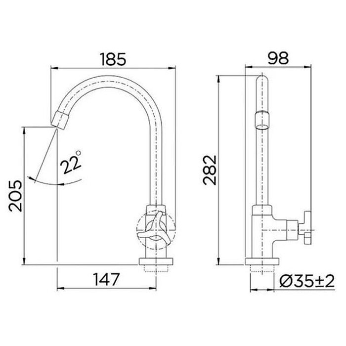 Torneira Lavatório de Mesa Bica Alta Trio Docol 01257806
