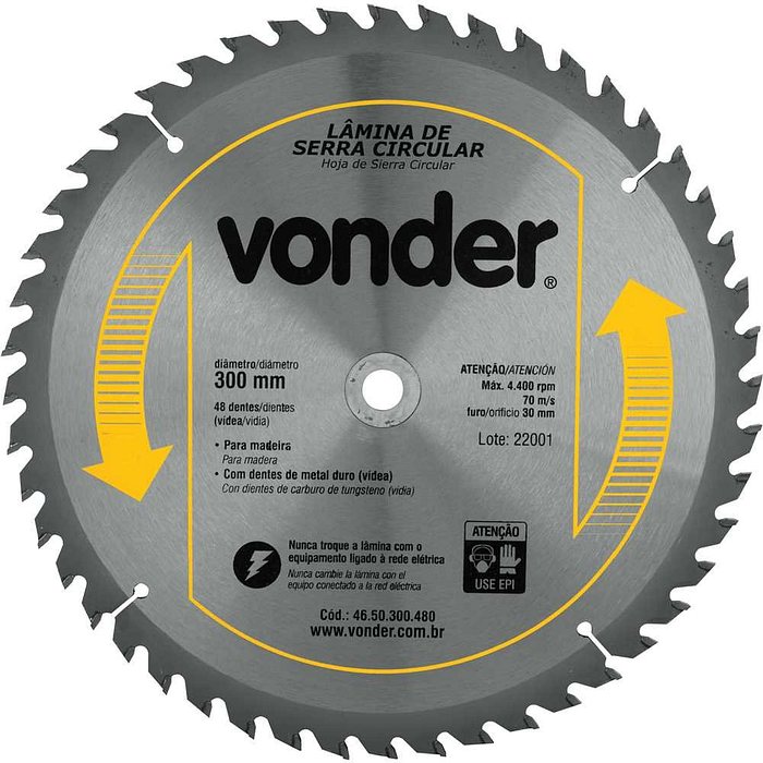 Serra Circular Widea 48 Dentes Vonder 300x30