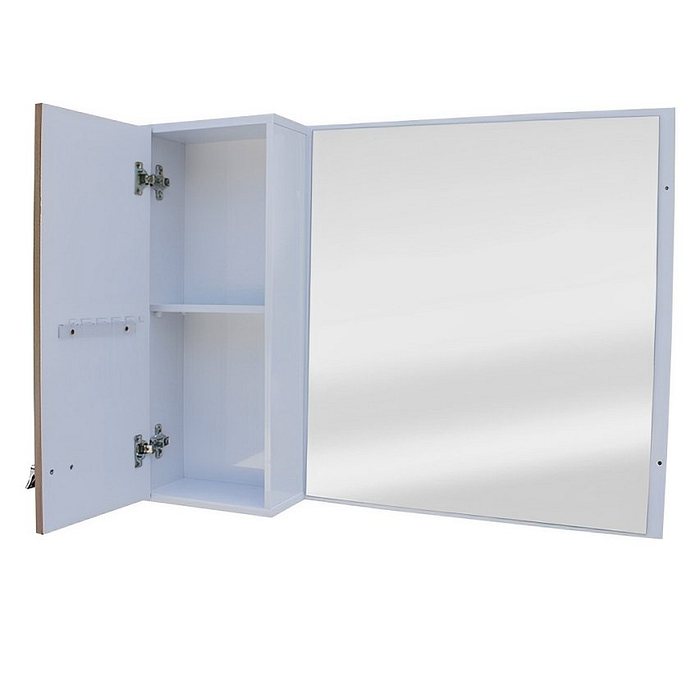 Kit Conjunto de Balcão Para Banheiro Ecco 75cm Branco/Amêndoa Fabribam