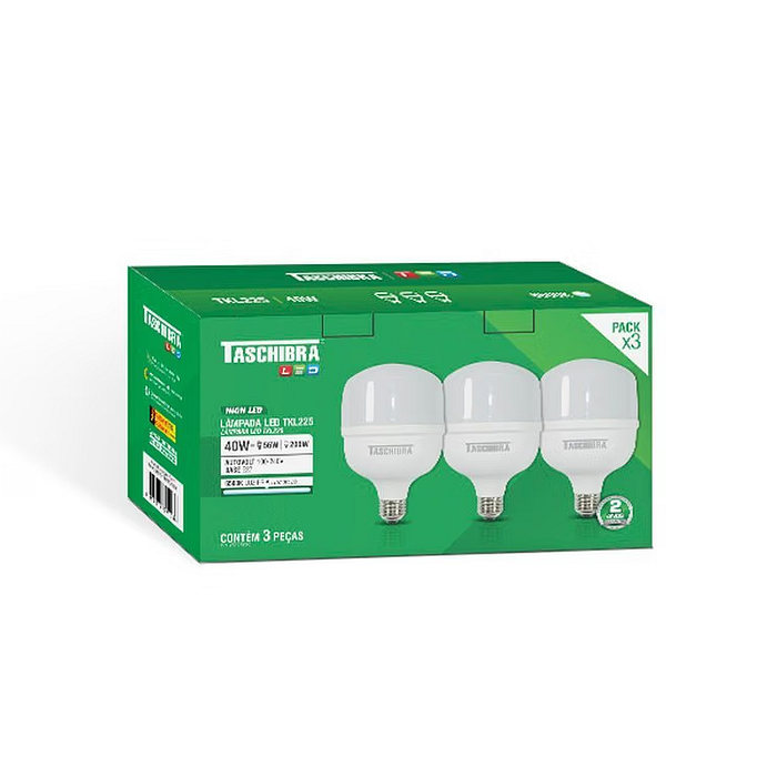Kit Com 10Pçs Lâmpada Led 40W TKL225 6500K Taschibra