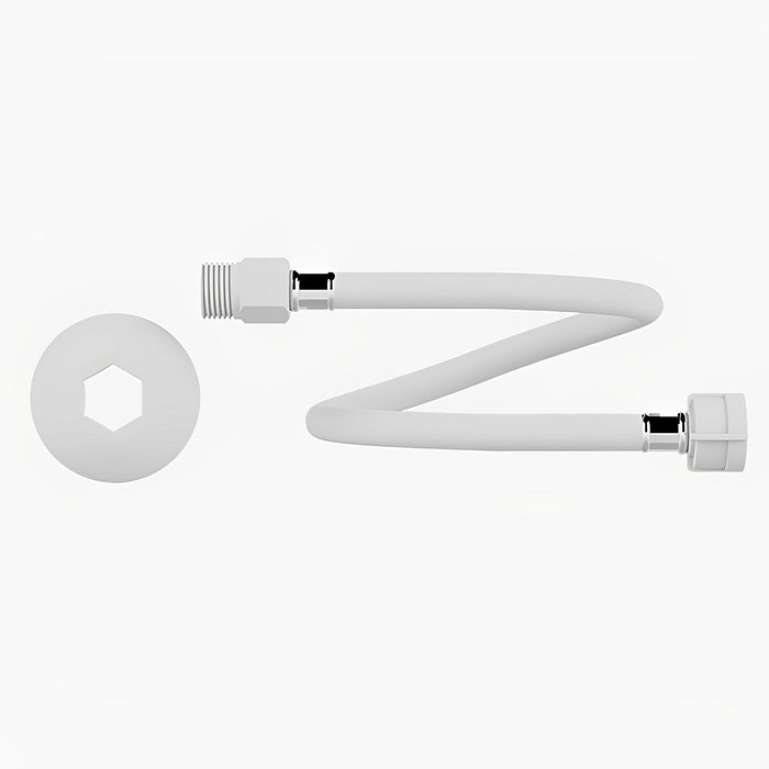 Engate Flexivel Plastico Branco De 1/2 Com 40cm Censi