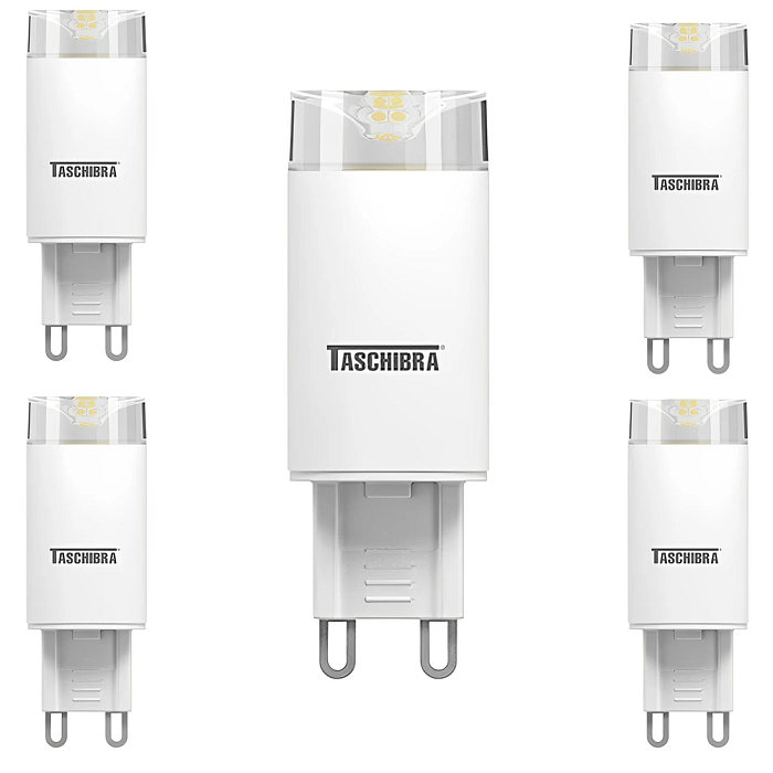 Kit Com 5Pçs Lâmpada Led Para Lustre G9 3W 3000K Taschibra