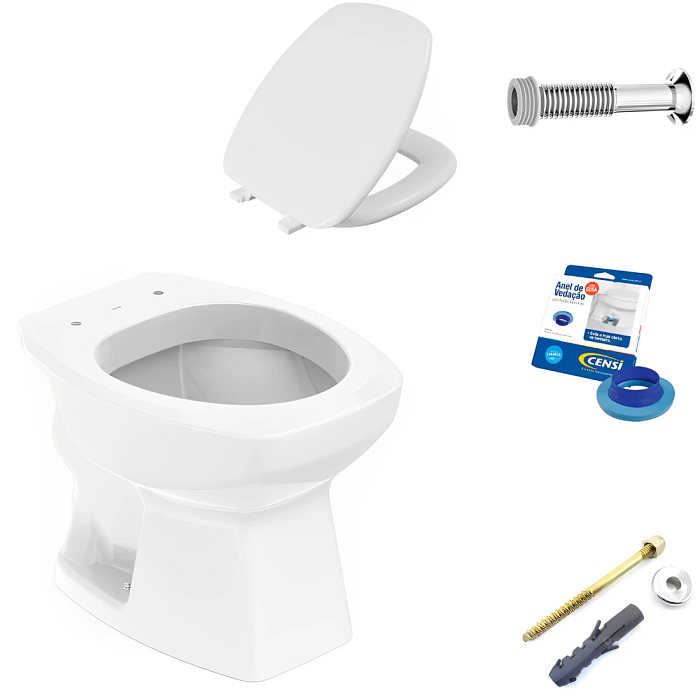 Kit Completo Vaso Sanitário Convencional Thema Branco Incepa