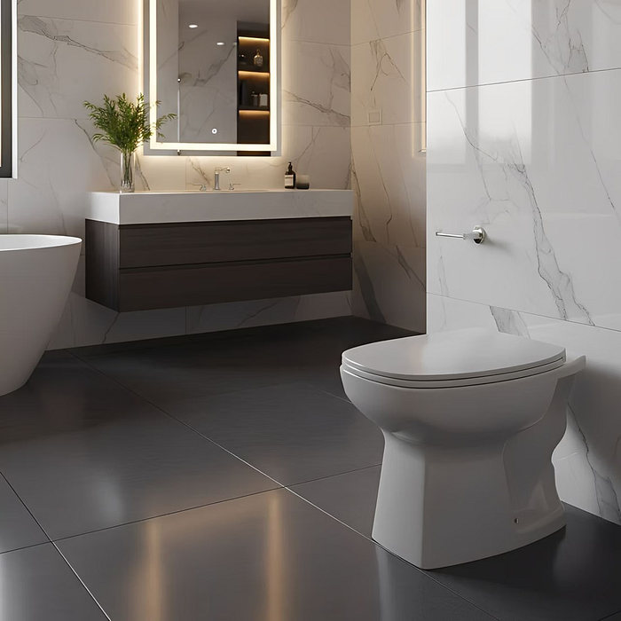 Kit Completo Vaso Sanitário Convencional Thema Cinza Platina Incepa