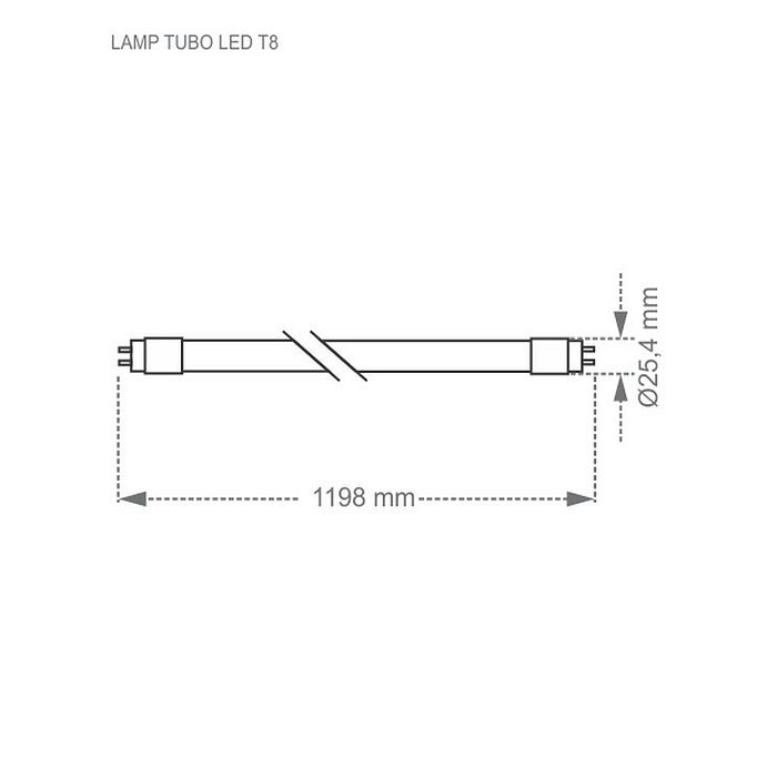 Kit Com 10Pçs Lâmpada Led Tubular 20,5W 120cm T8 6500K Taschibra