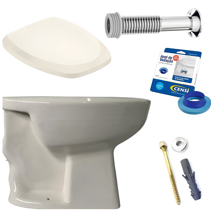 Kit Completo Vaso Thema Convencional Bege / Biscuit 57 Incepa