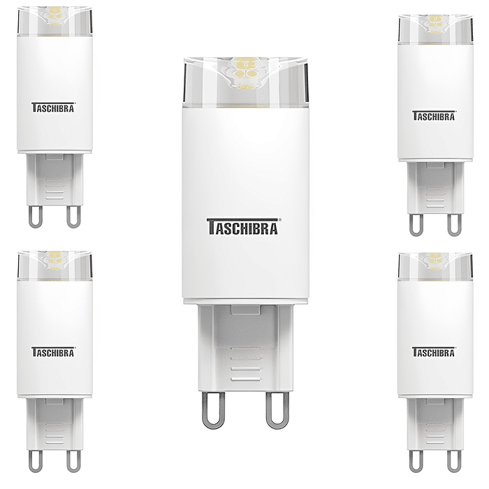 Kit Com 5Pçs Lâmpada Led Para Lustre G9 3W 3000K Taschibra
