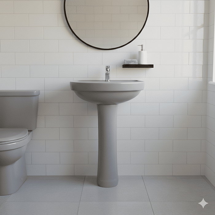 Lavatório Parati Cinza Cromo Logasa