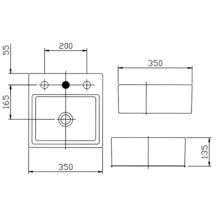 Cuba de Apoio Com Mesa 35x35cm Loft Q6 Branca Incepa