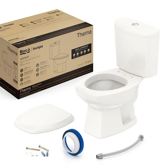 Kit Completo Vaso Sanitário Thema Biscuit / Bege Com Caixa Acoplada Incepa