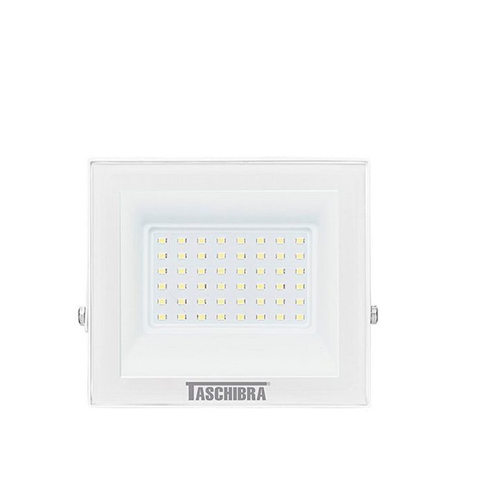 Refletor TR Led 50W Branco Com Luz Verde