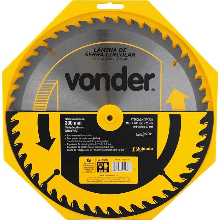 Serra Circular Widea 48 Dentes Vonder 300x30
