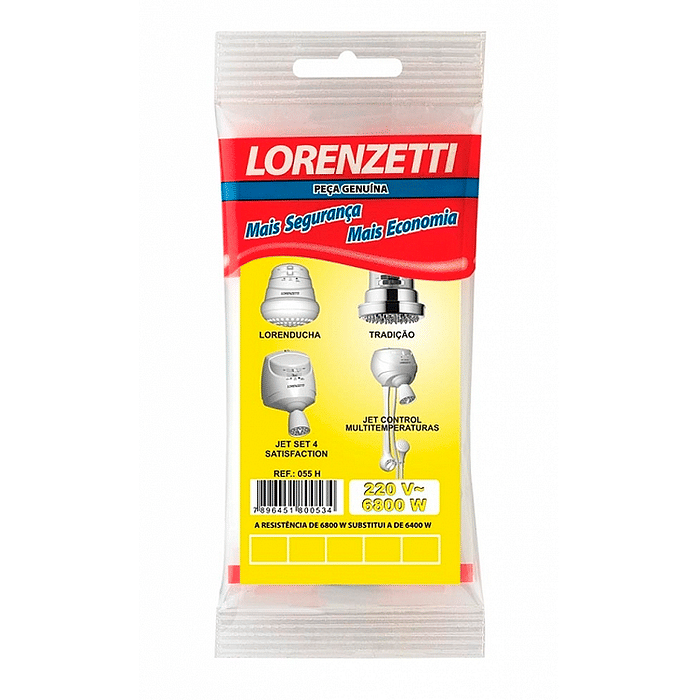 Resistência Para Chuveiros Lorenducha/Tradição/Jet 6800W 220V