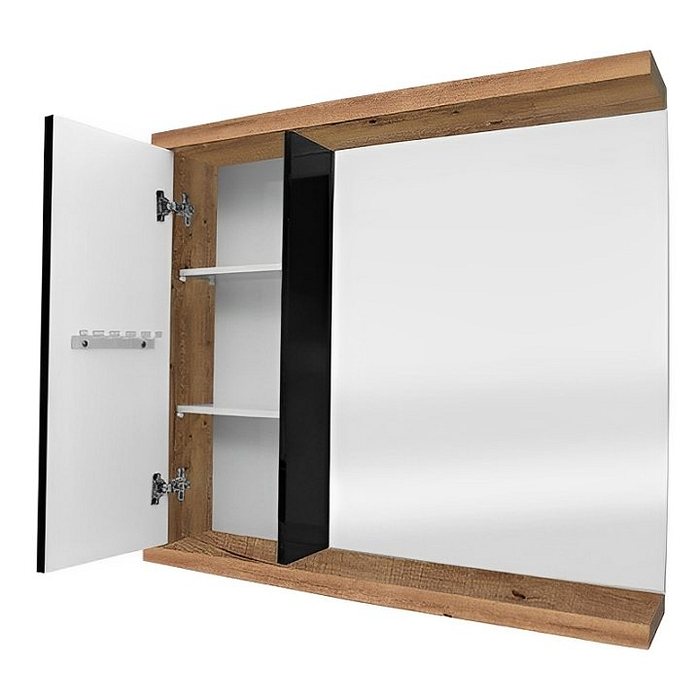 Kit Conjunto de Balcão Para Banheiro Santorini 70cm Antiqua/Preto Suspenso Fabribam