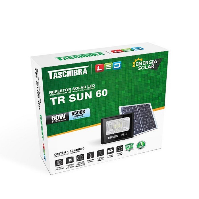 Refletor TR Led Solar 60W Preto 6500K