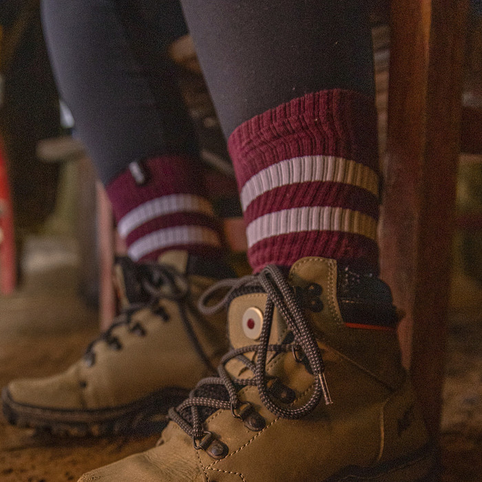 Meia Esportiva Norden Old Style Bordô e Branco