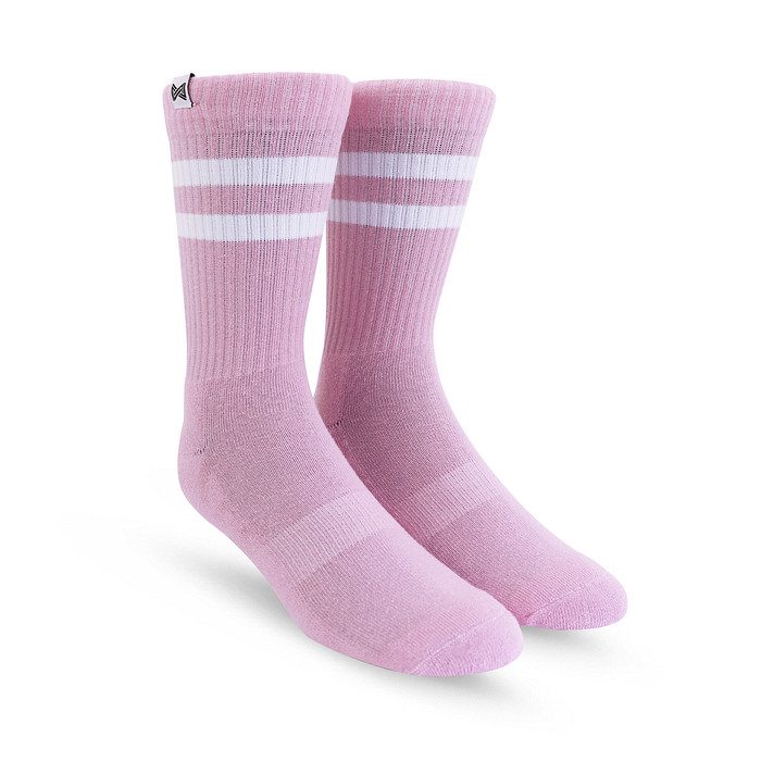 Meia Esportiva Norden Old Style Rosa e Branco