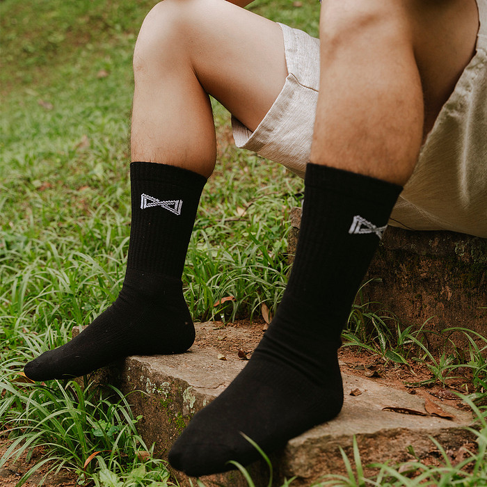 Meia Esportiva Norden Logo Preto