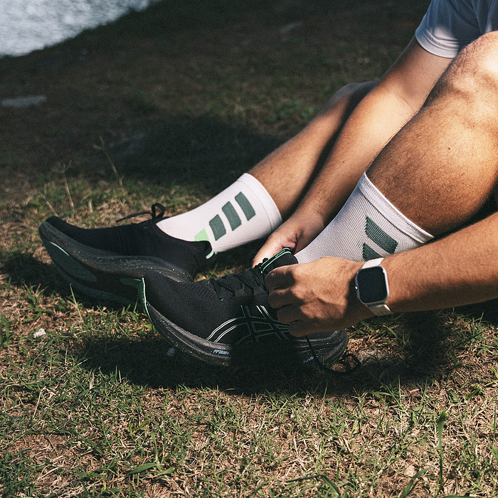 Meia Performance Norden Branco e Verde