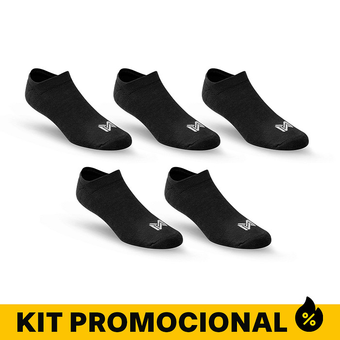 Kit Meia Sapatilha Norden Soquete Preto 38/43 - 5 Unidades