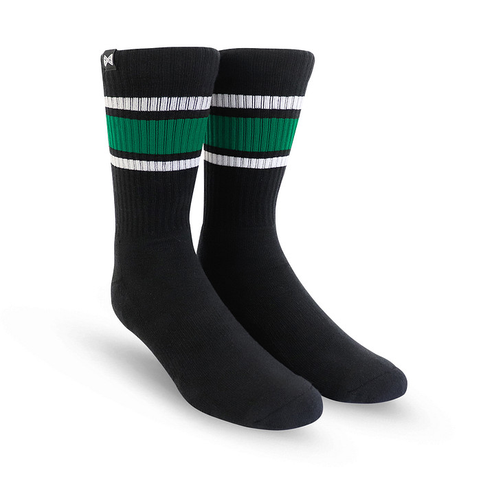 Meia Esportiva Norden Stripe Preto e Verde