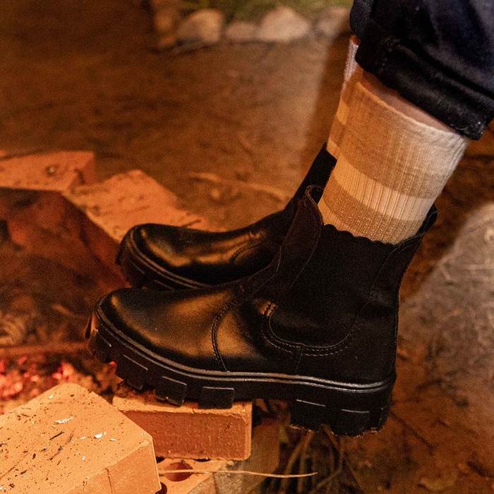 Meia Esportiva Norden Old Style Areia e Branco