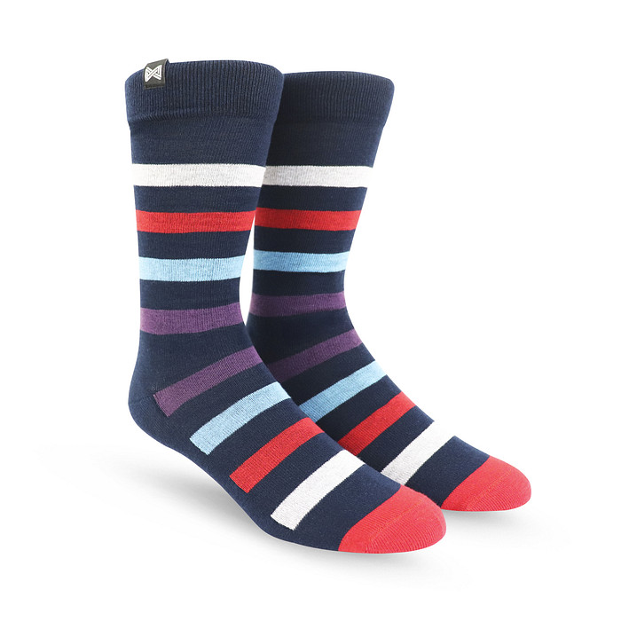 Meia Casual Norden Listras Azul