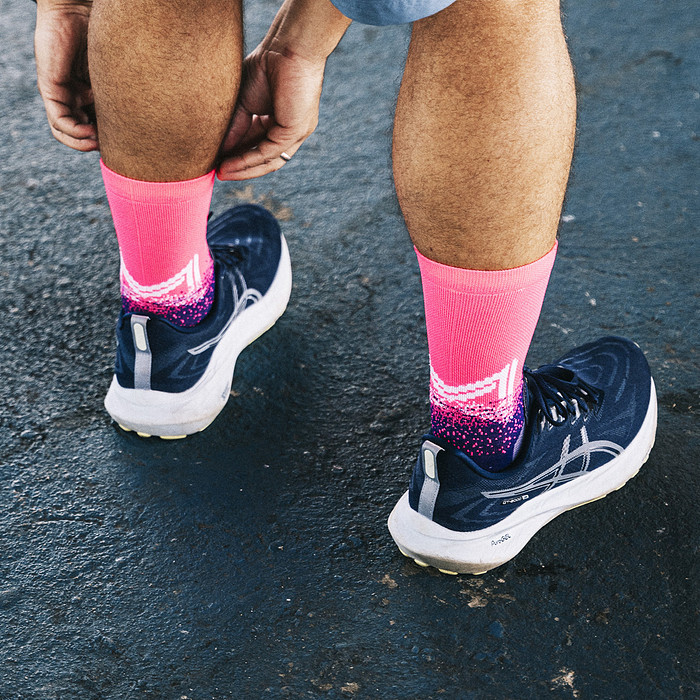 Meia Performance Norden Degradê Rosa e Roxo