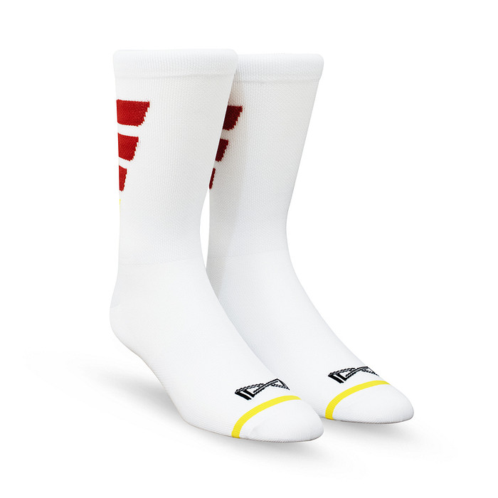 Meia Performance Norden Branco e Vermelho