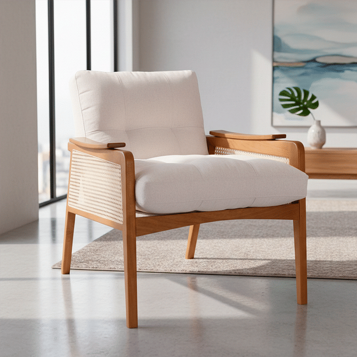 Poltrona de Madeira Maciça com Tela Verona Sofisticada